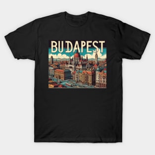 Budapest Travel Retro Poster T-Shirt